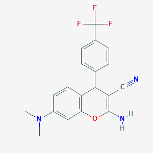 2-amino-7-(dimethylamino)-4-[4-(trifluoromethyl)phenyl]-4H-chromene-3-carbonitrile