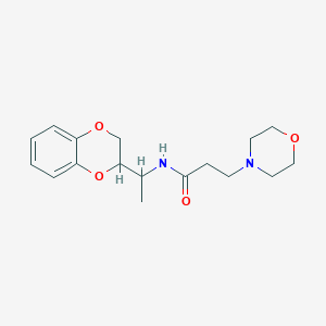 molecular formula C17H24N2O4 B5206774 N-[1-(2,3-dihydro-1,4-benzodioxin-2-yl)ethyl]-3-(4-morpholinyl)propanamide 