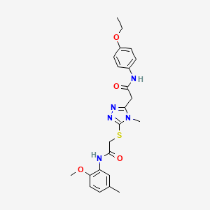 molecular formula C23H27N5O4S B5206801 2-[(5-{2-[(4-ethoxyphenyl)amino]-2-oxoethyl}-4-methyl-4H-1,2,4-triazol-3-yl)thio]-N-(2-methoxy-5-methylphenyl)acetamide 