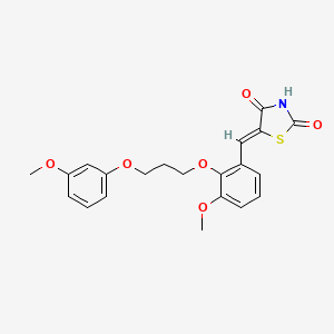 molecular formula C21H21NO6S B5206809 5-{3-methoxy-2-[3-(3-methoxyphenoxy)propoxy]benzylidene}-1,3-thiazolidine-2,4-dione 