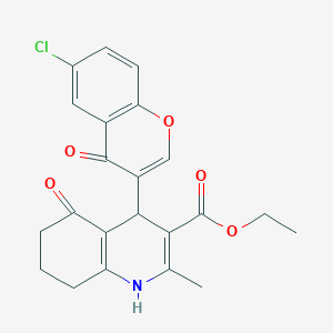 molecular formula C22H20ClNO5 B5206828 ethyl 4-(6-chloro-4-oxo-4H-chromen-3-yl)-2-methyl-5-oxo-1,4,5,6,7,8-hexahydro-3-quinolinecarboxylate 