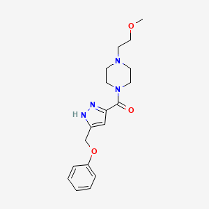 molecular formula C18H24N4O3 B5206834 1-(2-methoxyethyl)-4-{[5-(phenoxymethyl)-1H-pyrazol-3-yl]carbonyl}piperazine 