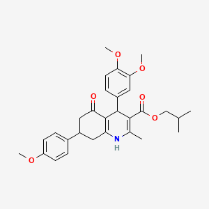 molecular formula C30H35NO6 B5206857 isobutyl 4-(3,4-dimethoxyphenyl)-7-(4-methoxyphenyl)-2-methyl-5-oxo-1,4,5,6,7,8-hexahydro-3-quinolinecarboxylate 