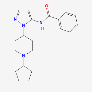 molecular formula C20H26N4O B5206873 N-[1-(1-cyclopentyl-4-piperidinyl)-1H-pyrazol-5-yl]benzamide 