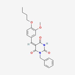 molecular formula C23H24N2O5 B5206880 1-benzyl-5-(4-butoxy-3-methoxybenzylidene)-2,4,6(1H,3H,5H)-pyrimidinetrione 