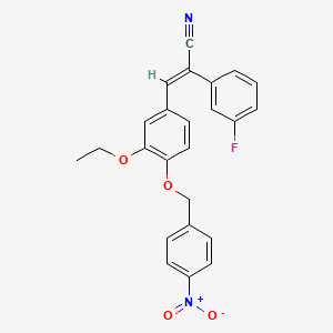 molecular formula C24H19FN2O4 B5206902 3-{3-ethoxy-4-[(4-nitrobenzyl)oxy]phenyl}-2-(3-fluorophenyl)acrylonitrile 