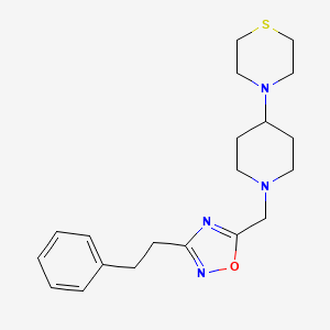 molecular formula C20H28N4OS B5206927 4-(1-{[3-(2-phenylethyl)-1,2,4-oxadiazol-5-yl]methyl}-4-piperidinyl)thiomorpholine 
