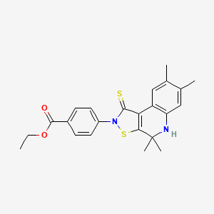 molecular formula C23H24N2O2S2 B5206935 ethyl 4-(4,4,7,8-tetramethyl-1-thioxo-4,5-dihydroisothiazolo[5,4-c]quinolin-2(1H)-yl)benzoate 