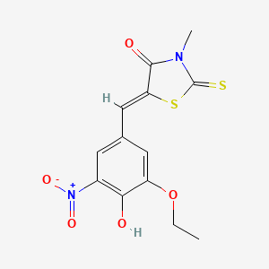 molecular formula C13H12N2O5S2 B5206943 5-(3-ethoxy-4-hydroxy-5-nitrobenzylidene)-3-methyl-2-thioxo-1,3-thiazolidin-4-one 