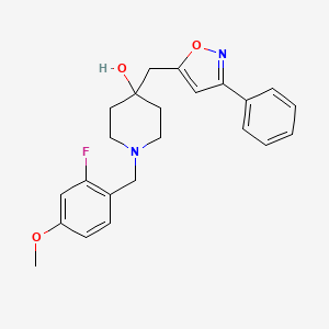molecular formula C23H25FN2O3 B5206949 1-(2-fluoro-4-methoxybenzyl)-4-[(3-phenyl-5-isoxazolyl)methyl]-4-piperidinol 