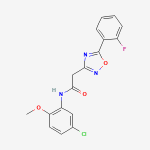 molecular formula C17H13ClFN3O3 B5207005 N-(5-chloro-2-methoxyphenyl)-2-[5-(2-fluorophenyl)-1,2,4-oxadiazol-3-yl]acetamide 