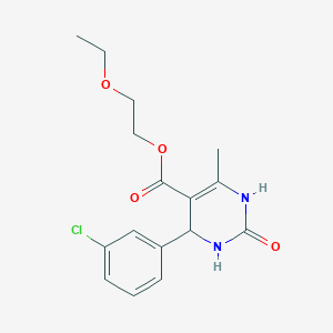 molecular formula C16H19ClN2O4 B5207007 2-ethoxyethyl 4-(3-chlorophenyl)-6-methyl-2-oxo-1,2,3,4-tetrahydro-5-pyrimidinecarboxylate 