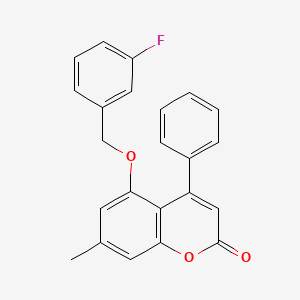 molecular formula C23H17FO3 B5207018 5-[(3-fluorobenzyl)oxy]-7-methyl-4-phenyl-2H-chromen-2-one 