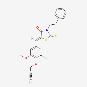 molecular formula C22H18ClNO3S2 B5207020 5-[3-chloro-5-methoxy-4-(2-propyn-1-yloxy)benzylidene]-3-(2-phenylethyl)-2-thioxo-1,3-thiazolidin-4-one 