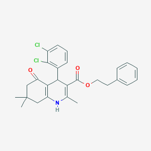 2-phenylethyl 4-(2,3-dichlorophenyl)-2,7,7-trimethyl-5-oxo-1,4,5,6,7,8-hexahydro-3-quinolinecarboxylate