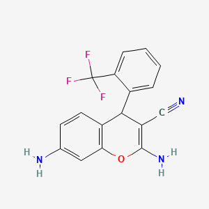 molecular formula C17H12F3N3O B5207044 2,7-diamino-4-[2-(trifluoromethyl)phenyl]-4H-chromene-3-carbonitrile 