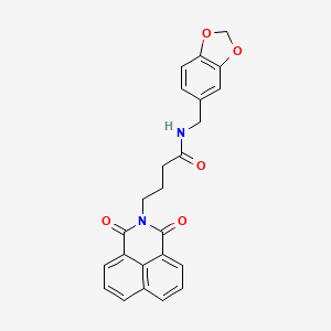 molecular formula C24H20N2O5 B5207047 N-(1,3-benzodioxol-5-ylmethyl)-4-(1,3-dioxo-1H-benzo[de]isoquinolin-2(3H)-yl)butanamide 