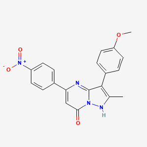 molecular formula C20H16N4O4 B5207069 3-(4-methoxyphenyl)-2-methyl-5-(4-nitrophenyl)pyrazolo[1,5-a]pyrimidin-7(4H)-one 