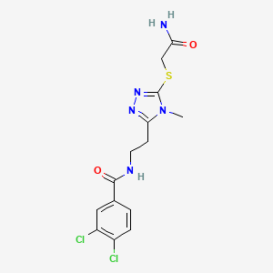molecular formula C14H15Cl2N5O2S B5207080 N-(2-{5-[(2-amino-2-oxoethyl)thio]-4-methyl-4H-1,2,4-triazol-3-yl}ethyl)-3,4-dichlorobenzamide CAS No. 959241-27-1