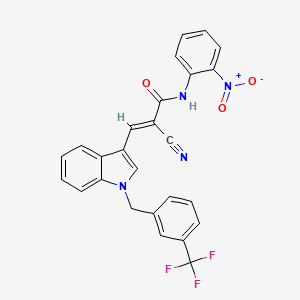 molecular formula C26H17F3N4O3 B5207086 2-cyano-N-(2-nitrophenyl)-3-{1-[3-(trifluoromethyl)benzyl]-1H-indol-3-yl}acrylamide 