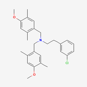 molecular formula C28H34ClNO2 B5207101 2-(3-chlorophenyl)-N,N-bis(4-methoxy-2,5-dimethylbenzyl)ethanamine 