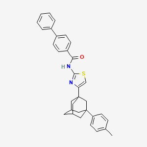 molecular formula C33H32N2OS B5207115 N-{4-[3-(4-methylphenyl)-1-adamantyl]-1,3-thiazol-2-yl}-4-biphenylcarboxamide 