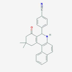 molecular formula C26H22N2O B5207124 4-(2,2-dimethyl-4-oxo-1,2,3,4,5,6-hexahydrobenzo[a]phenanthridin-5-yl)benzonitrile 