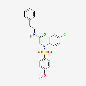 molecular formula C23H23ClN2O4S B5207127 N~2~-(4-chlorophenyl)-N~2~-[(4-methoxyphenyl)sulfonyl]-N~1~-(2-phenylethyl)glycinamide 