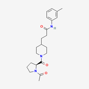 molecular formula C22H31N3O3 B5207157 3-[1-(1-acetyl-L-prolyl)-4-piperidinyl]-N-(3-methylphenyl)propanamide 