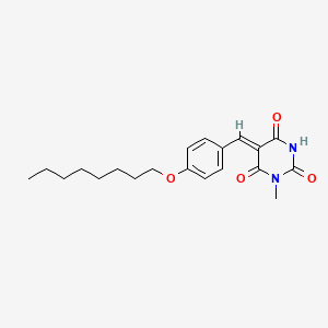 molecular formula C20H26N2O4 B5207175 1-methyl-5-[4-(octyloxy)benzylidene]-2,4,6(1H,3H,5H)-pyrimidinetrione 