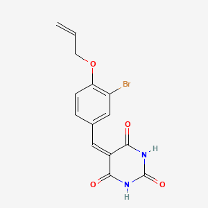 molecular formula C14H11BrN2O4 B5207182 5-[4-(allyloxy)-3-bromobenzylidene]-2,4,6(1H,3H,5H)-pyrimidinetrione 