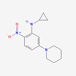 N-cyclopropyl-2-nitro-5-(1-piperidinyl)aniline