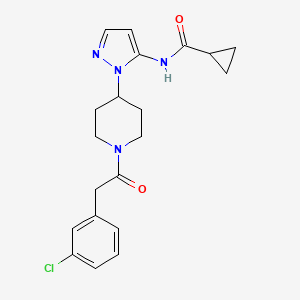 molecular formula C20H23ClN4O2 B5207201 N-(1-{1-[2-(3-chlorophenyl)acetyl]-4-piperidinyl}-1H-pyrazol-5-yl)cyclopropanecarboxamide 