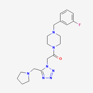 molecular formula C19H26FN7O B5207206 1-(3-fluorobenzyl)-4-{[5-(1-pyrrolidinylmethyl)-1H-tetrazol-1-yl]acetyl}piperazine 