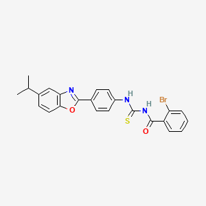 molecular formula C24H20BrN3O2S B5207211 2-bromo-N-({[4-(5-isopropyl-1,3-benzoxazol-2-yl)phenyl]amino}carbonothioyl)benzamide 