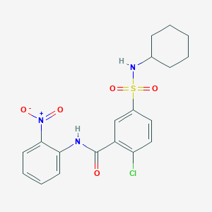 molecular formula C19H20ClN3O5S B5207214 2-chloro-5-[(cyclohexylamino)sulfonyl]-N-(2-nitrophenyl)benzamide 