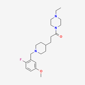 molecular formula C22H34FN3O2 B5207246 1-ethyl-4-{3-[1-(2-fluoro-5-methoxybenzyl)-4-piperidinyl]propanoyl}piperazine 