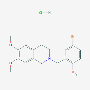 molecular formula C18H21BrClNO3 B5207256 4-bromo-2-[(6,7-dimethoxy-3,4-dihydro-2(1H)-isoquinolinyl)methyl]phenol hydrochloride 