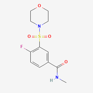 molecular formula C12H15FN2O4S B5207267 4-fluoro-N-methyl-3-(4-morpholinylsulfonyl)benzamide 