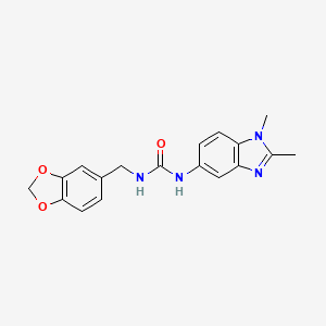 molecular formula C18H18N4O3 B5207276 N-(1,3-benzodioxol-5-ylmethyl)-N'-(1,2-dimethyl-1H-benzimidazol-5-yl)urea 