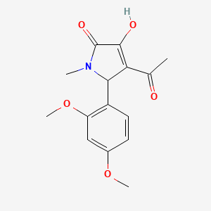 molecular formula C15H17NO5 B5207292 4-acetyl-5-(2,4-dimethoxyphenyl)-3-hydroxy-1-methyl-1,5-dihydro-2H-pyrrol-2-one 