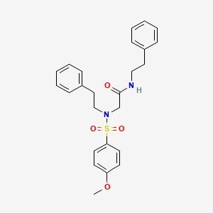 molecular formula C25H28N2O4S B5207301 N~2~-[(4-methoxyphenyl)sulfonyl]-N~1~,N~2~-bis(2-phenylethyl)glycinamide 