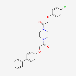 molecular formula C26H25ClN2O4 B5207321 1-[(4-biphenylyloxy)acetyl]-4-[(4-chlorophenoxy)acetyl]piperazine 