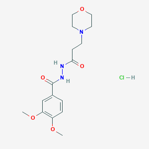 molecular formula C16H24ClN3O5 B5207337 3,4-dimethoxy-N'-[3-(4-morpholinyl)propanoyl]benzohydrazide hydrochloride 