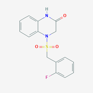 molecular formula C15H13FN2O3S B5207357 4-[(2-fluorobenzyl)sulfonyl]-3,4-dihydro-2(1H)-quinoxalinone 