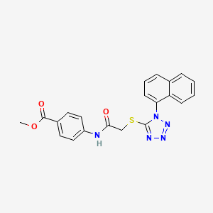 molecular formula C21H17N5O3S B5207372 methyl 4-[({[1-(1-naphthyl)-1H-tetrazol-5-yl]thio}acetyl)amino]benzoate 