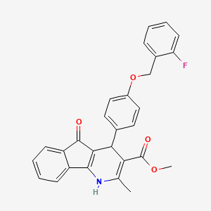 molecular formula C28H22FNO4 B5207392 methyl 4-{4-[(2-fluorobenzyl)oxy]phenyl}-2-methyl-5-oxo-4,5-dihydro-1H-indeno[1,2-b]pyridine-3-carboxylate 
