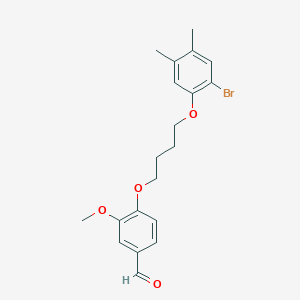 molecular formula C20H23BrO4 B5207396 4-[4-(2-bromo-4,5-dimethylphenoxy)butoxy]-3-methoxybenzaldehyde CAS No. 6438-53-5