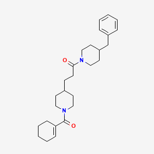 molecular formula C27H38N2O2 B5207438 4-benzyl-1-{3-[1-(1-cyclohexen-1-ylcarbonyl)-4-piperidinyl]propanoyl}piperidine 
