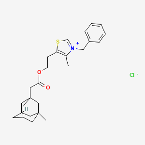 3-benzyl-4-methyl-5-(2-{[(3-methyl-1-adamantyl)acetyl]oxy}ethyl)-1,3-thiazol-3-ium chloride